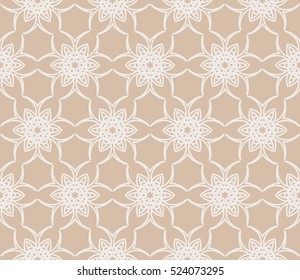 floral ornament for your greeting cards. beige color. vector illustration. seamless pattern
