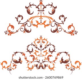 Floral ornamental arabesque designs vector set in traditional Oriental style. Luxury vintage page decorations, great for backgrounds, wedding invitations, greeting cards, wallpapers. Non-AI generated.