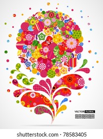 Floral and ornamental background.