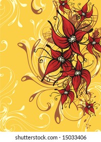 Floral ornamental background, vector illustration series.
