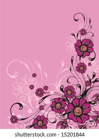 Floral ornamental background, vector illustration series.