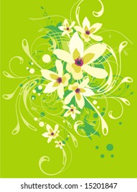 Floral ornamental background, vector illustration series.