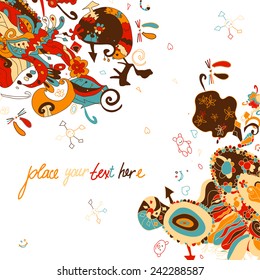 Floral and ornamental background. Vector illustration. EPS