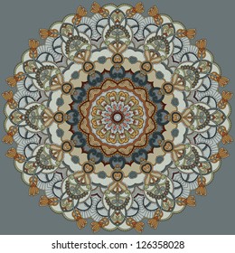 Floral ornamental circle. Multicolor pattern mandala
