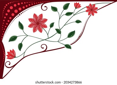 Esquina floral ornamental y vectores de marco para invitaciones de boda, cartas y otros propósitos.