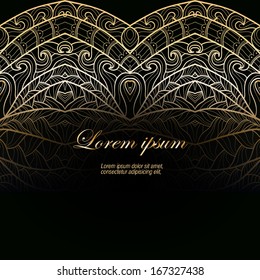 floral ornamental decorative background with swan in art nouveau stile