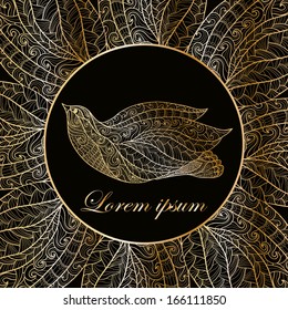 floral ornamental decorative frame with bird in art nouveau stile