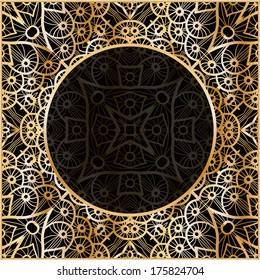 floral ornamental decorative frame with bird in art nouveau stile
