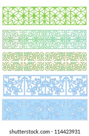 floral ornamental design elements, banners