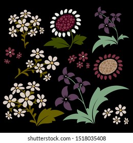 Floral ornamental design elements. Collection of vector images. Eps 10
