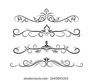 Floral Ornamental dividers hand drawn illustration