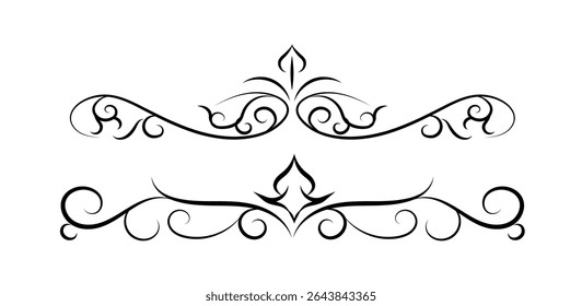 Floral Ornamental dividers hand drawn illustration