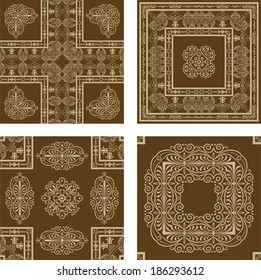 Floral and ornamental elements. Baroque set. Classic borders