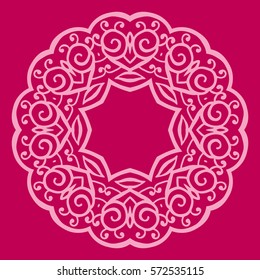 Floral ornamental ethnic decorative element