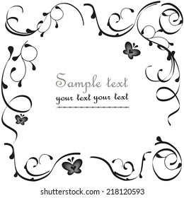 Floral ornamental frame vector background 
