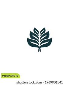 floral ornamental leaf icon vector logo template
