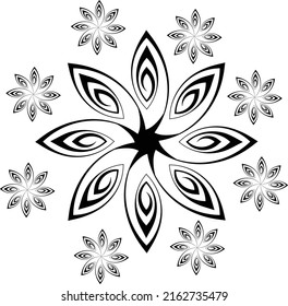 floral ornamental line art png patterns. Can be  used as decorative stickers or festival prints. can be printed on shirts. 