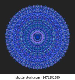 Floral ornamental mandala graphic - vector design element on black background