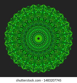 Floral ornamental mandala graphic - vector design element on black background