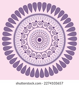Floral Ornamental Mandala Vector Design,  Mandala Motif Wedding Decoration Doodle Round Design	