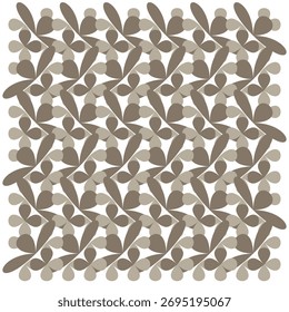 Patrón ornamental floral. Motivo de hoja marrón. Textura suave y delicada. Vector de fondo repetible. EPS 10.