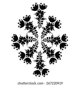 Floral ornamental pattern isolated on white. Vector art