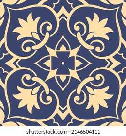 Floral ornamental pattern. Seamless decorative element. Vector illustration.