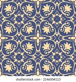 Floral ornamental pattern. Seamless decorative element. Vector illustration.