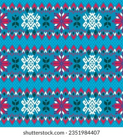 Floral ornamental pattern. Strawberries with fruits and flowers on a colored background . Vector illustration for banners, postcards, flyers, wallpapers for social networks, textiles, tablecloths, nap