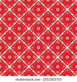 Floral ornamental pattern. Strawberries with fruits and flowers on a colored background . Vector illustration for banners, postcards, flyers, wallpapers for social networks, textiles, tablecloths