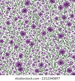 Floral ornamental seamless pattern. Abstract flower bouquet background. Spring garden flourish decor