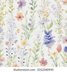 Floral ornamental seamless pattern. Abstract flower bouquet background. Spring garden flourish decor