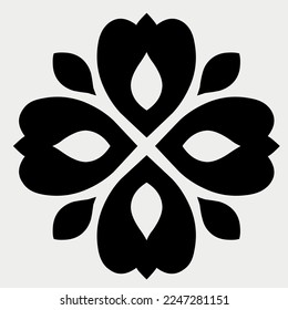 Floral Forma ornamental Ilustración vectorial