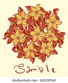 Floral ornamental spring boho background with place for text. Vector banner with flowers. For inviting, greeting cards, labels.