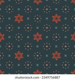 Floral ornamental textile seamless pattern. Great for wrapping paper, greeting and business cards, wedding invitations and textile print. 