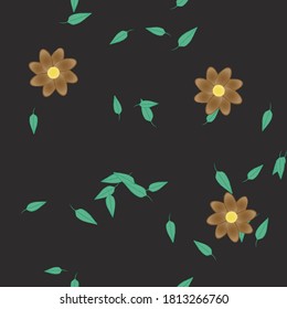 Floral ornamental vector pattern. Seamless design leafs texture.