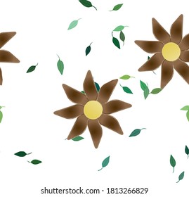 Floral ornamental vector pattern. Seamless design leafs texture.