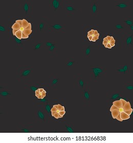 Floral ornamental vector pattern. Seamless design leafs texture.