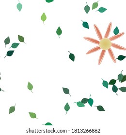Floral ornamental vector pattern. Seamless design leafs texture.