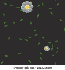 Floral ornamental vector pattern. Seamless design leafs texture.