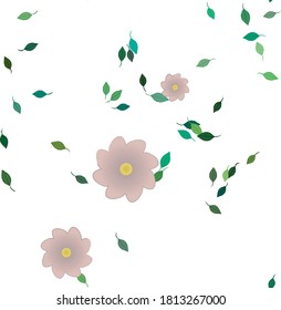 Floral ornamental vector pattern. Seamless design leafs texture.