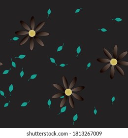 Floral ornamental vector pattern. Seamless design leafs texture.