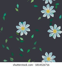 Floral ornamental vector pattern. Seamless design leafs texture.