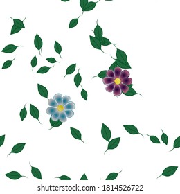 Floral ornamental vector pattern. Seamless design leafs texture.