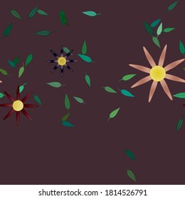 Floral ornamental vector pattern. Seamless design leafs texture.