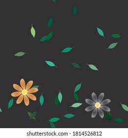 Floral ornamental vector pattern. Seamless design leafs texture.