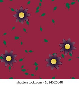 Floral ornamental vector pattern. Seamless design leafs texture.