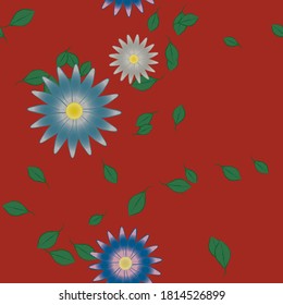 Floral ornamental vector pattern. Seamless design leafs texture.