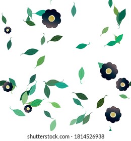 Floral ornamental vector pattern. Seamless design leafs texture.