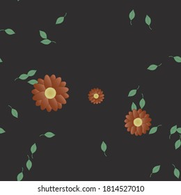 Floral ornamental vector pattern. Seamless design leafs texture.